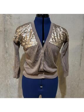 LOFT Women's Brown and Tan Cardigan